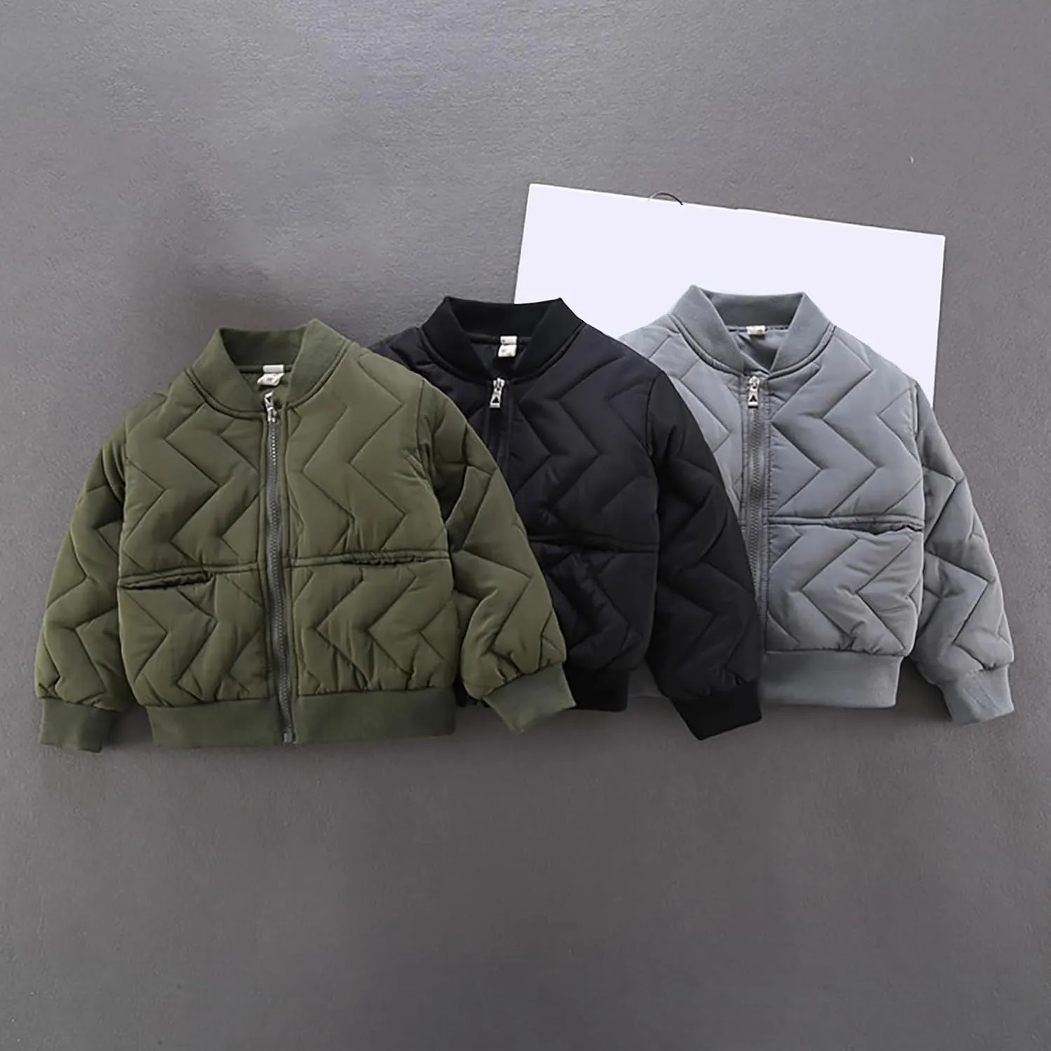 Toddler Baby Boys Winter Thick Coat Puffer Down Jacket Kids Baseball Jacket Varsit𝐲 Coat 𝐁omber Zip up Jacket