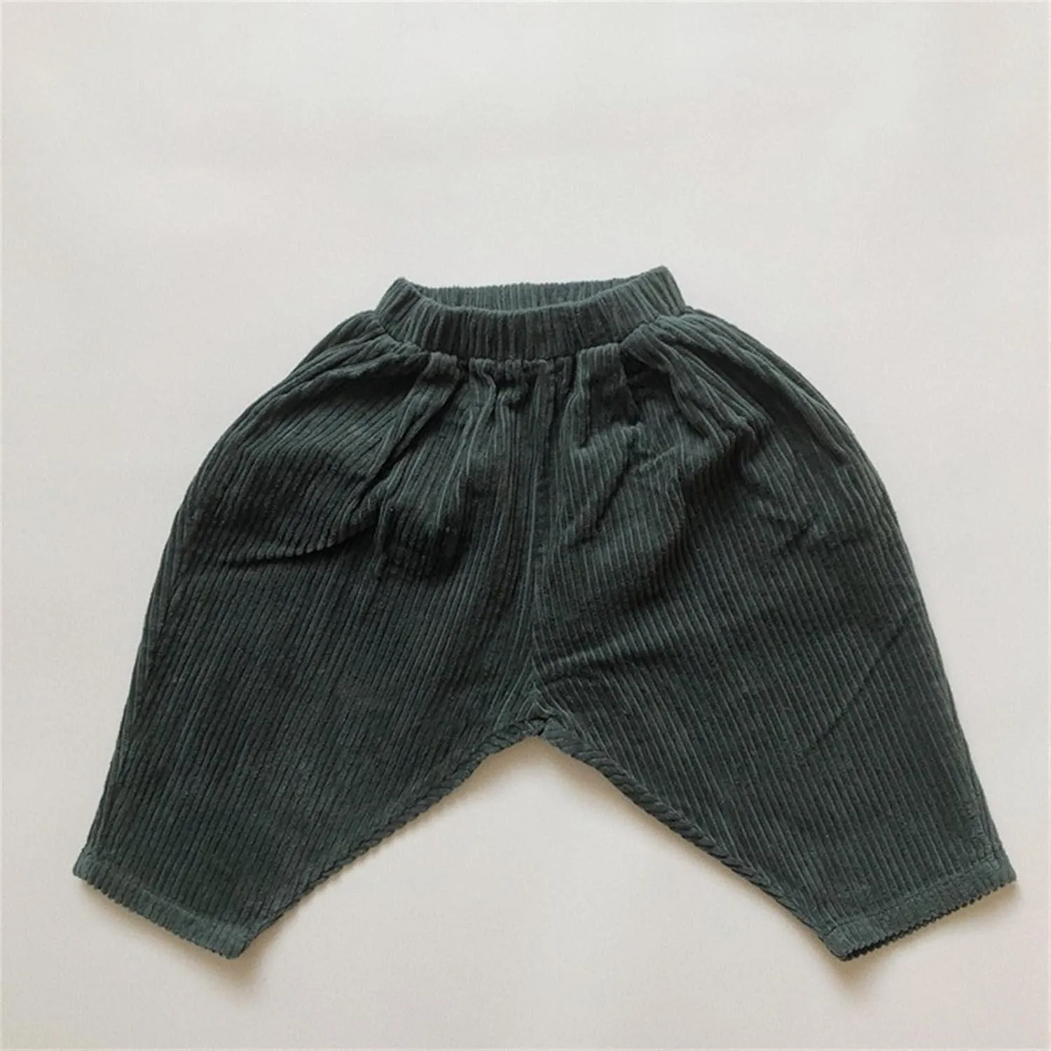 Toddler Boys Girls Corduroy Pants Pull On Trousers Plain Elastic Waist Sweatpants Baby Solid Casual Fall Clothes Girl