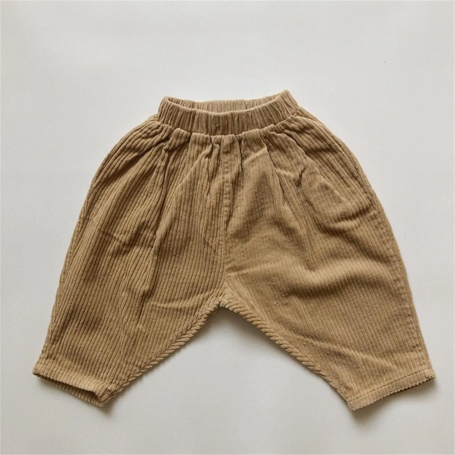 Toddler Boys Girls Corduroy Pants Pull On Trousers Plain Elastic Waist Sweatpants Baby Solid Casual Fall Clothes Girl