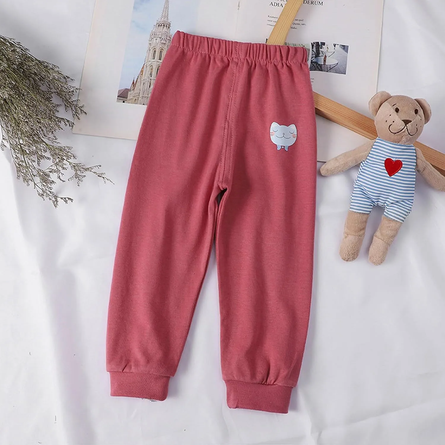 Toddler Boys Girls Cute Animals Excavator Print Sweatpants Aesthetic Elastic Waist Kids Trendy Causal Joggers