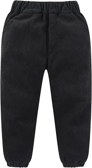 Toddler Boys Girls Kids Corduroy Sweatpants Elastic Waist Jogger Pants Unisex Solid Fall Winter Active Pants Bottoms