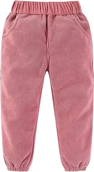 Toddler Boys Girls Kids Corduroy Sweatpants Unisex Elastic Waist Jogger Pants Solid Fall Winter Active Pants Bottoms