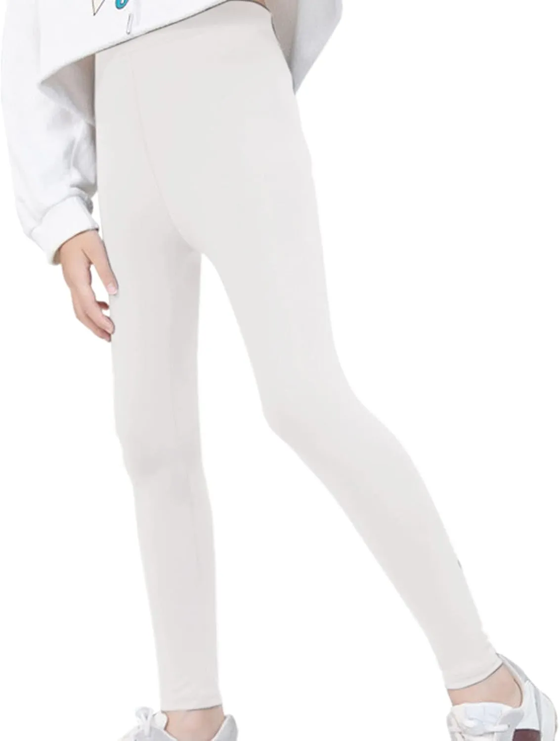 Toddler Girls High Waist Leggings for Kids Stretch Athletic Dance Yoga Pants Solid Comfy Leggings Bottoms Clothes