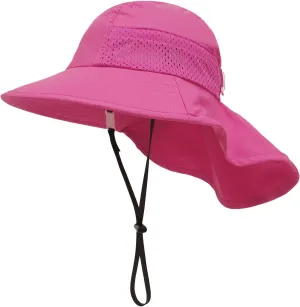 Toddler Kids Girls Boys Sun Hat Summer UPF 50  Protection Caps Wide Brim Neck Flap Beach Play Hats Age 1-7 Years