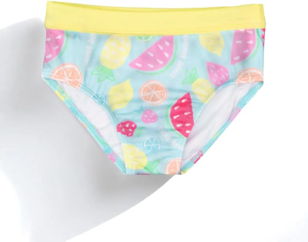 Tommy Bahama Girls 2-Piece Swimsuit Set, Racerback Top and Bikini Bottoms, Quick-Drying Tropical Print Swimwear for Kids