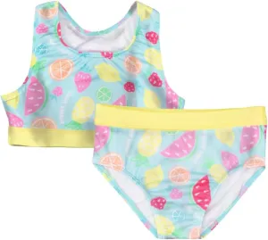 Tommy Bahama Girls 2-Piece Swimsuit Set, Racerback Top and Bikini Bottoms, Quick-Drying Tropical Print Swimwear for Kids
