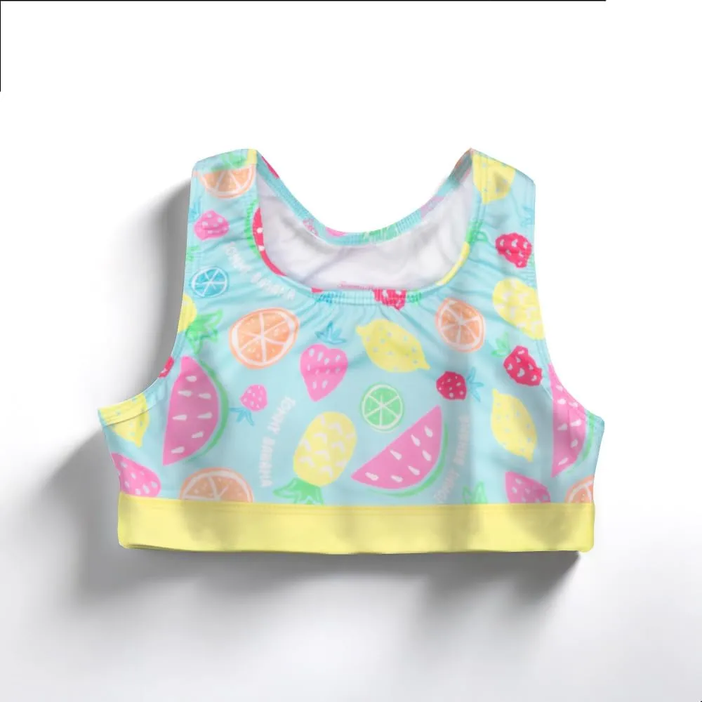 Tommy Bahama Girls 2-Piece Swimsuit Set, Racerback Top and Bikini Bottoms, Quick-Drying Tropical Print Swimwear for Kids