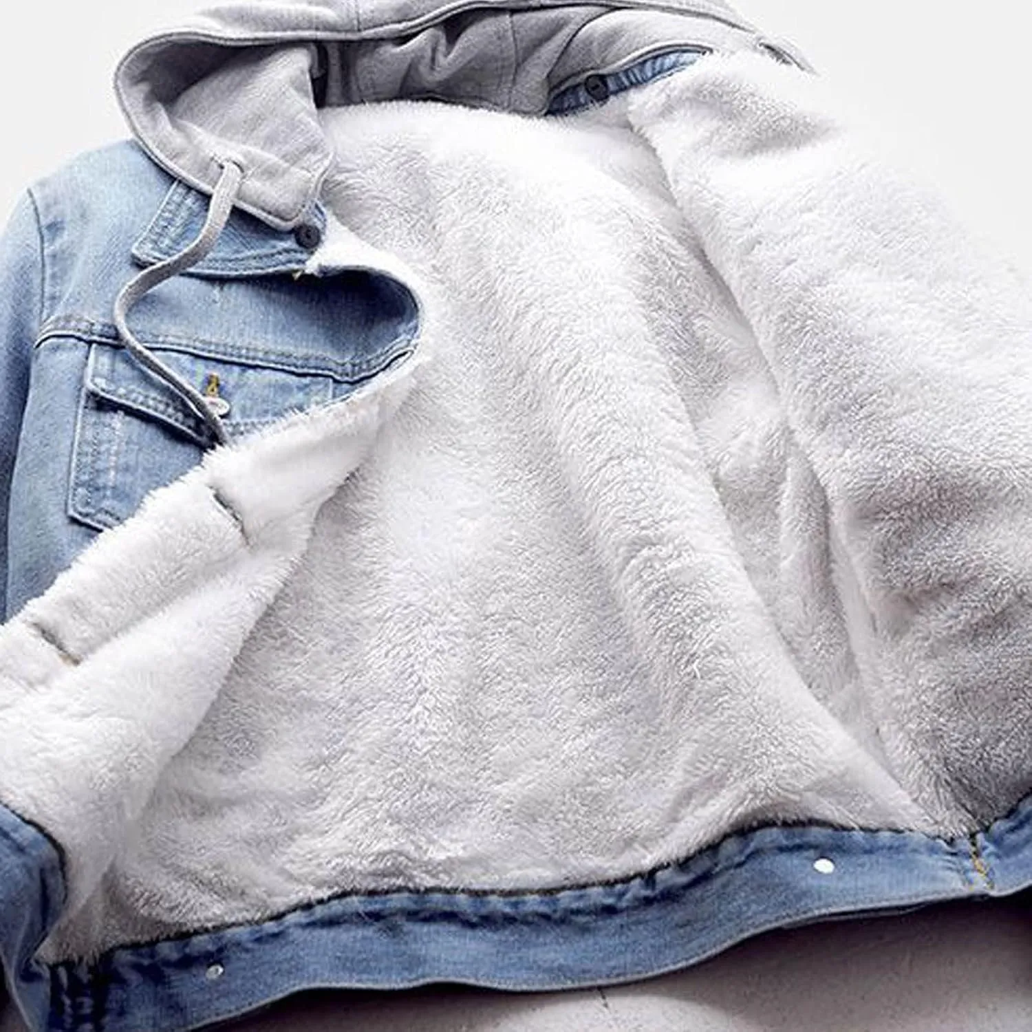 tuduoms Womens Sherpa Lined Denim Jacket Trucker Jacket Teen Girls Streetwear Boyfriend Jean Jacket Warm Winter Coat Outwear