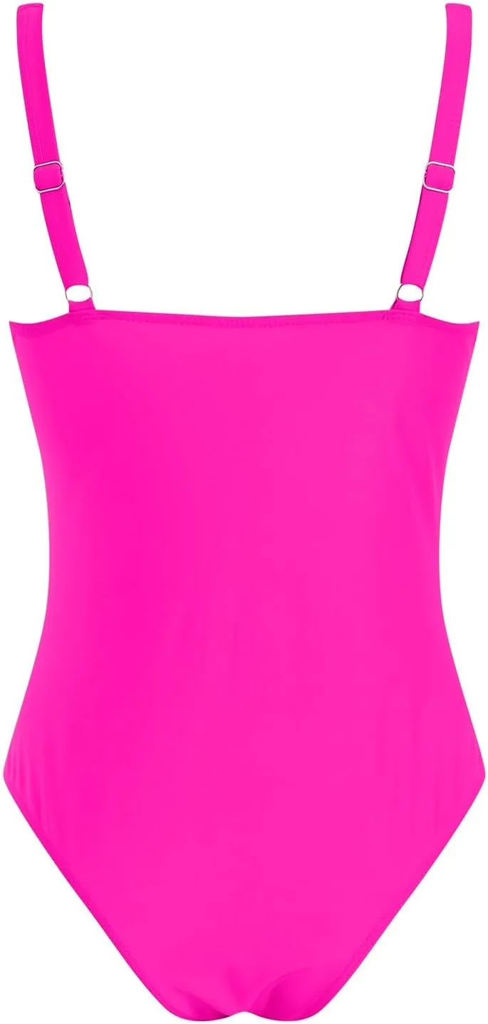 TUQIDEWU One Piece Swimsuit Women Tummy Control Bathing Suit for Women One Piece V Neck Backless 1 Piece Slimming Swim Suit