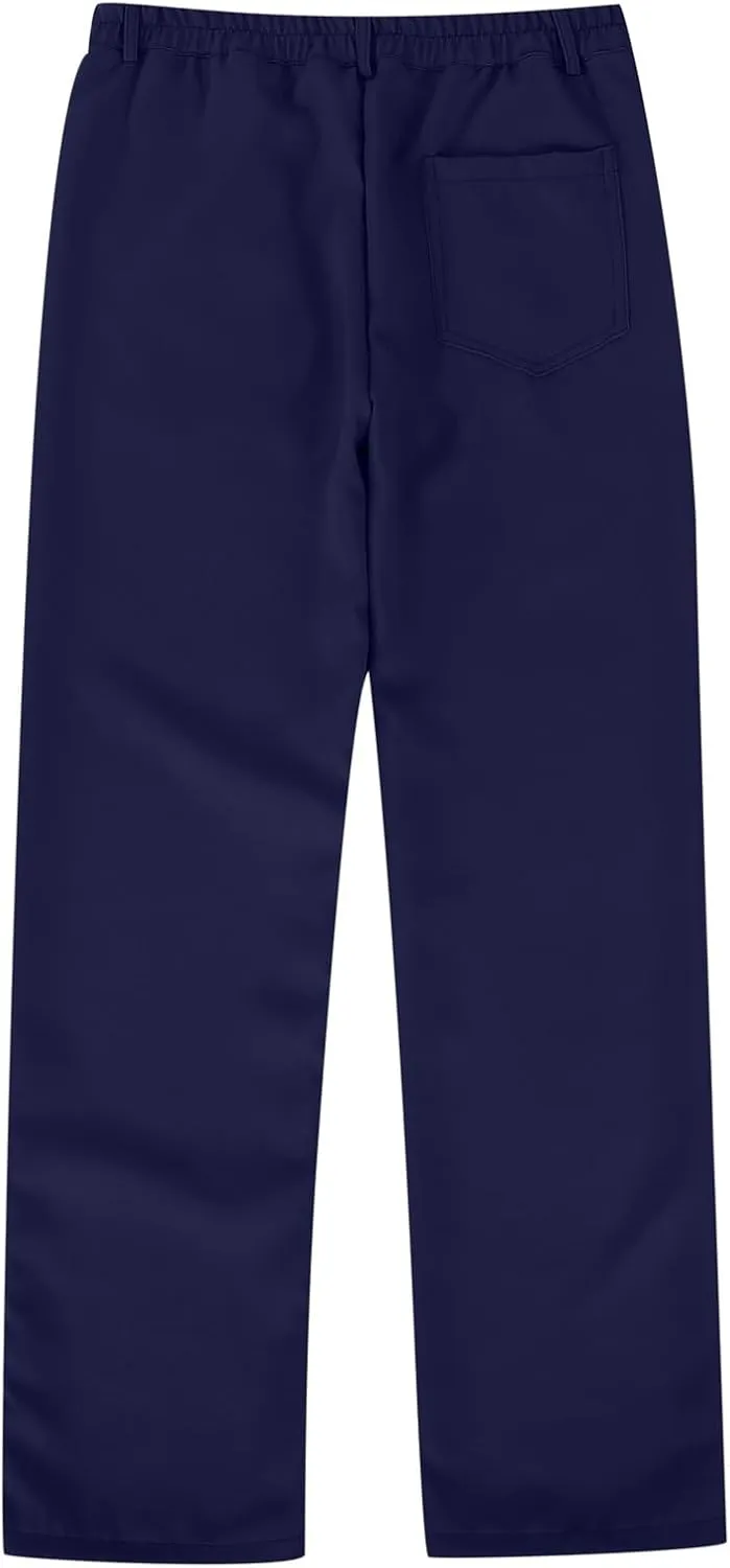 Uniform Pants for Girls,Kids High Waisted Straight Leg Dress Pants,Casual Stretchy Trousers with Pockets Size 5-14 Years