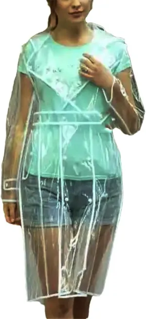 Unisex Clear PVC Trench Coat Belted Hooded Weather-Resistant Spring Cycling Gear