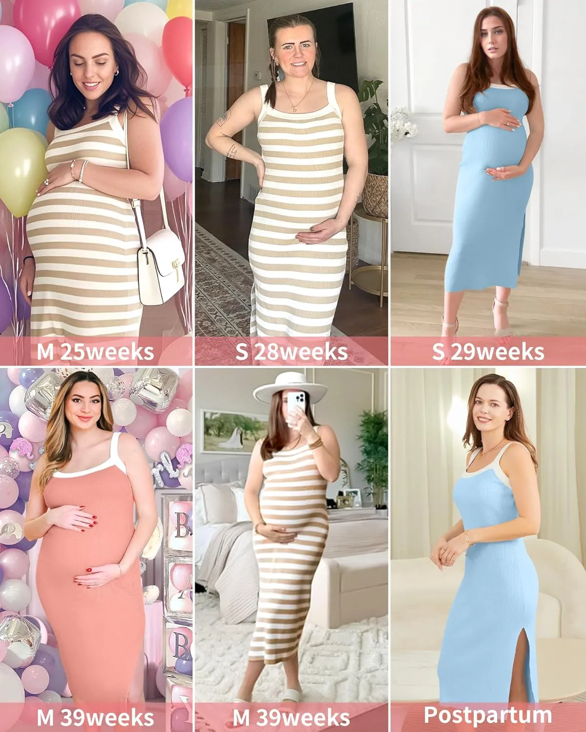 V FOR CITY Maternity Dresses Sleeveless Rib Knit Slit Baby Shower Dress Casual Square Neck Bodycon Pregnancy Outfits