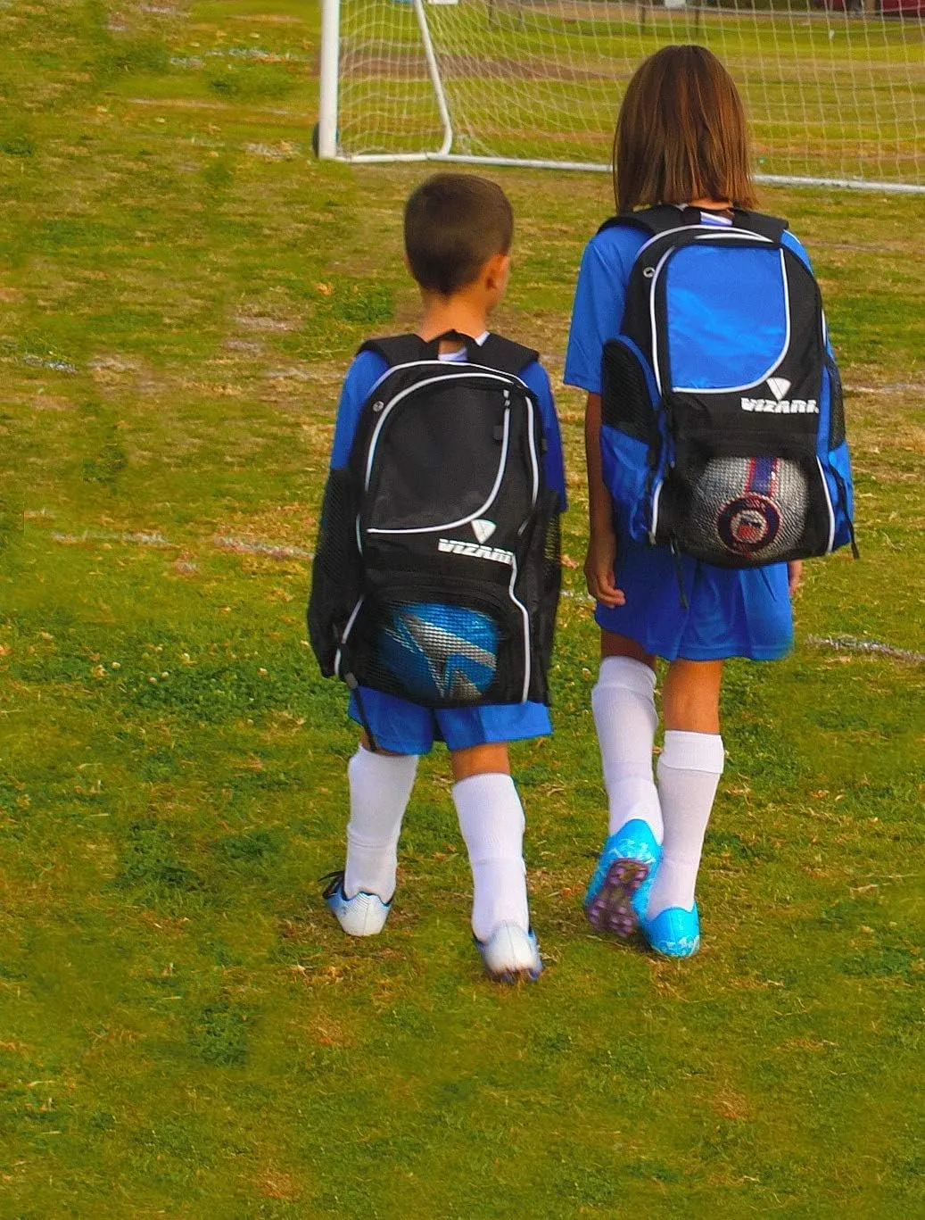 Vizari Solano Soccer Backpack With Ball Compartment and Vented Ball Pocket and Mesh Side Cargo Pockets for Adults and Teens