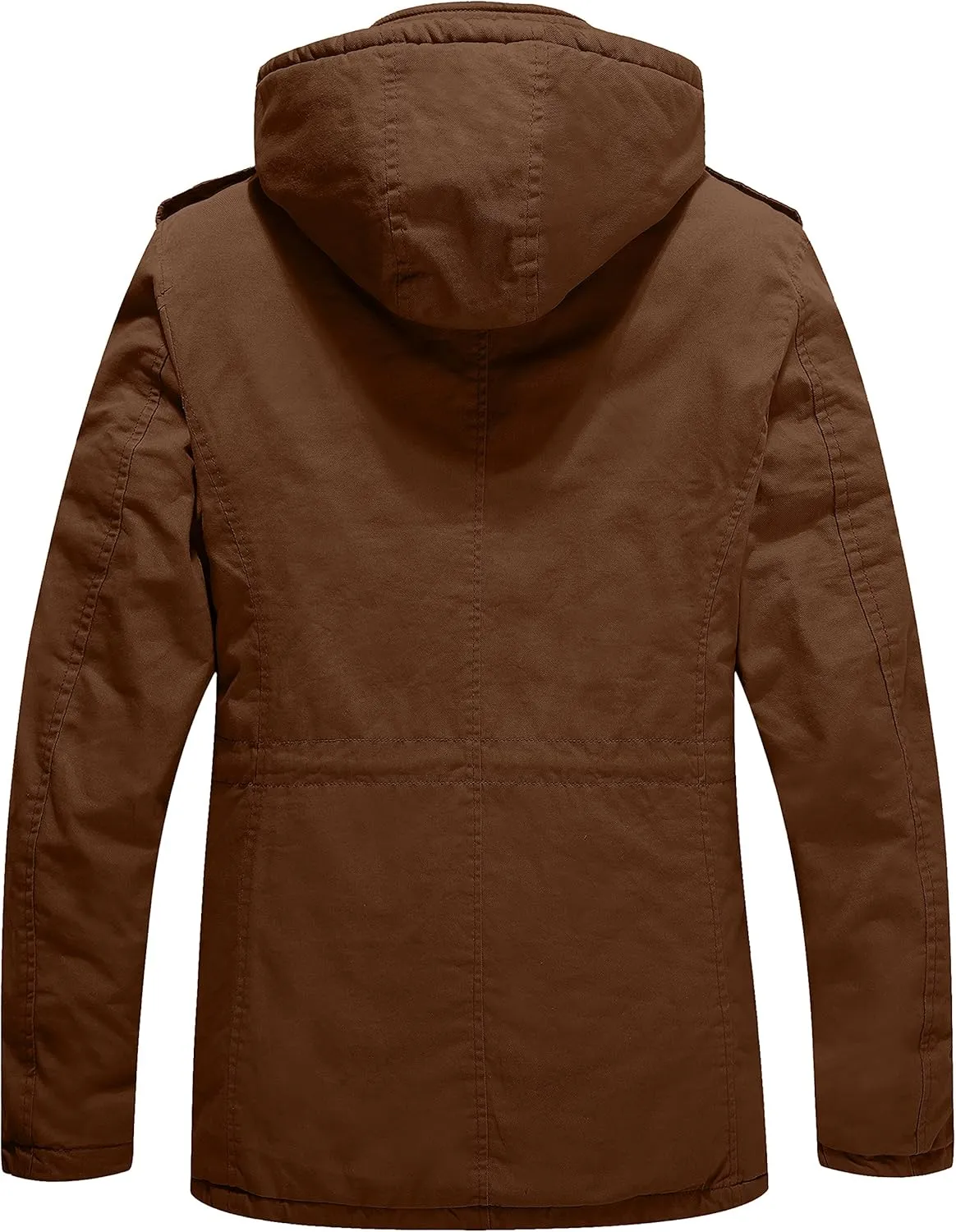 WenVen Men's Winter Military Thicken Parka Jacket Warm Coat with Removable Hood