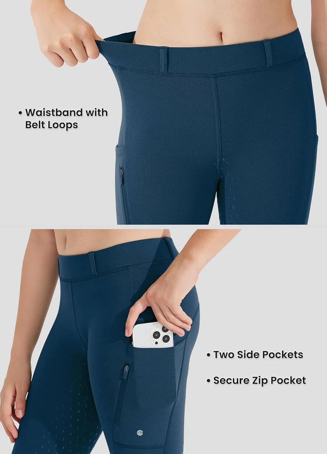 Willit Girls Fleece Horse Riding Pants Equestrian Breeches Kids Winter Riding Tights Thermal Schooling Tights