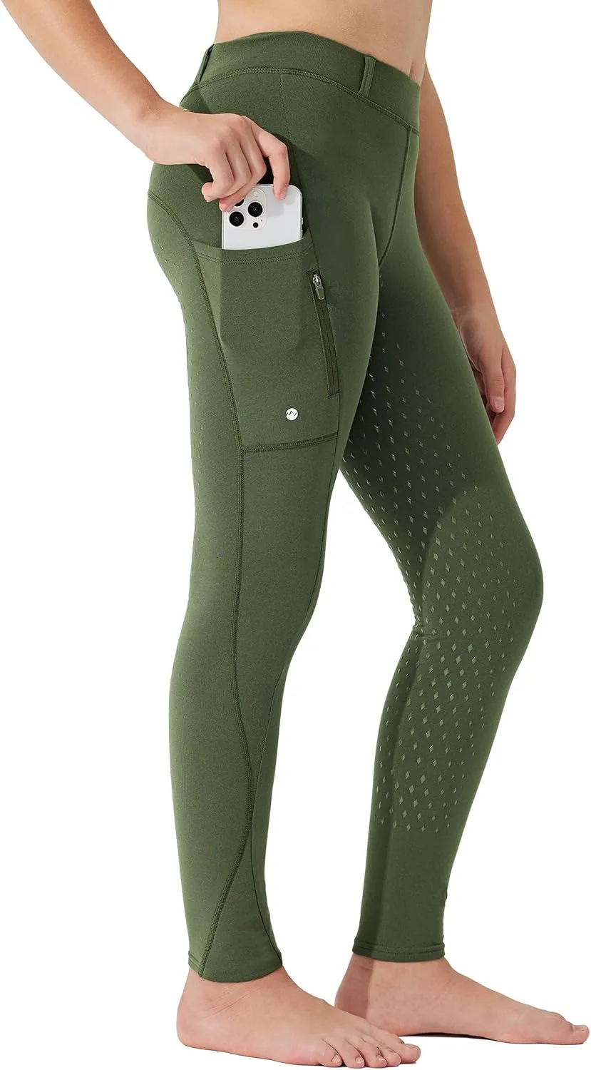 Willit Girls Fleece Horse Riding Pants Equestrian Breeches Kids Winter Riding Tights Thermal Schooling Tights