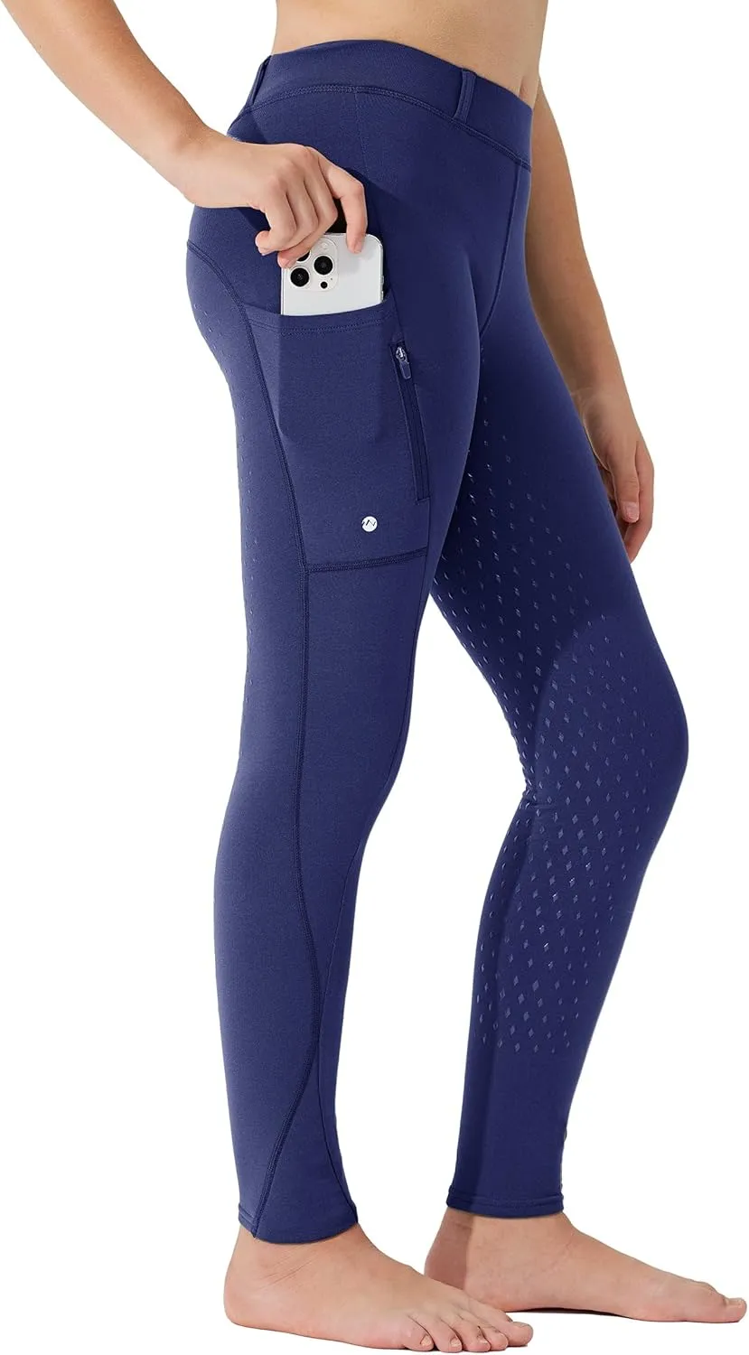 Willit Girls Fleece Horse Riding Pants Equestrian Breeches Kids Winter Riding Tights Thermal Schooling Tights