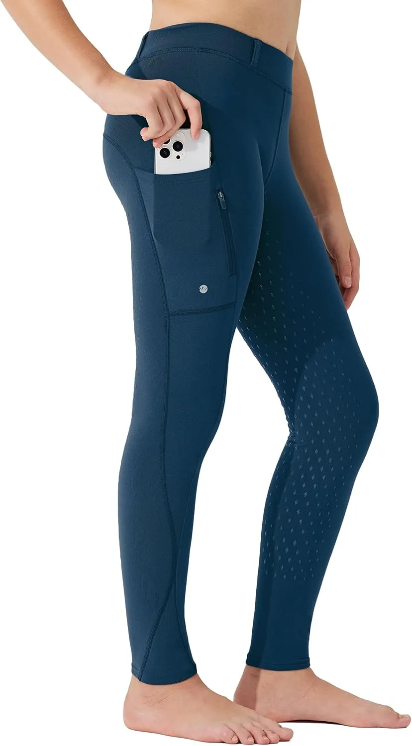 Willit Girls Fleece Horse Riding Pants Equestrian Breeches Kids Winter Riding Tights Thermal Schooling Tights