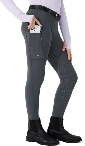 Willit Girls Fleece Horse Riding Pants Equestrian Breeches Kids Winter Riding Tights Thermal Schooling Tights