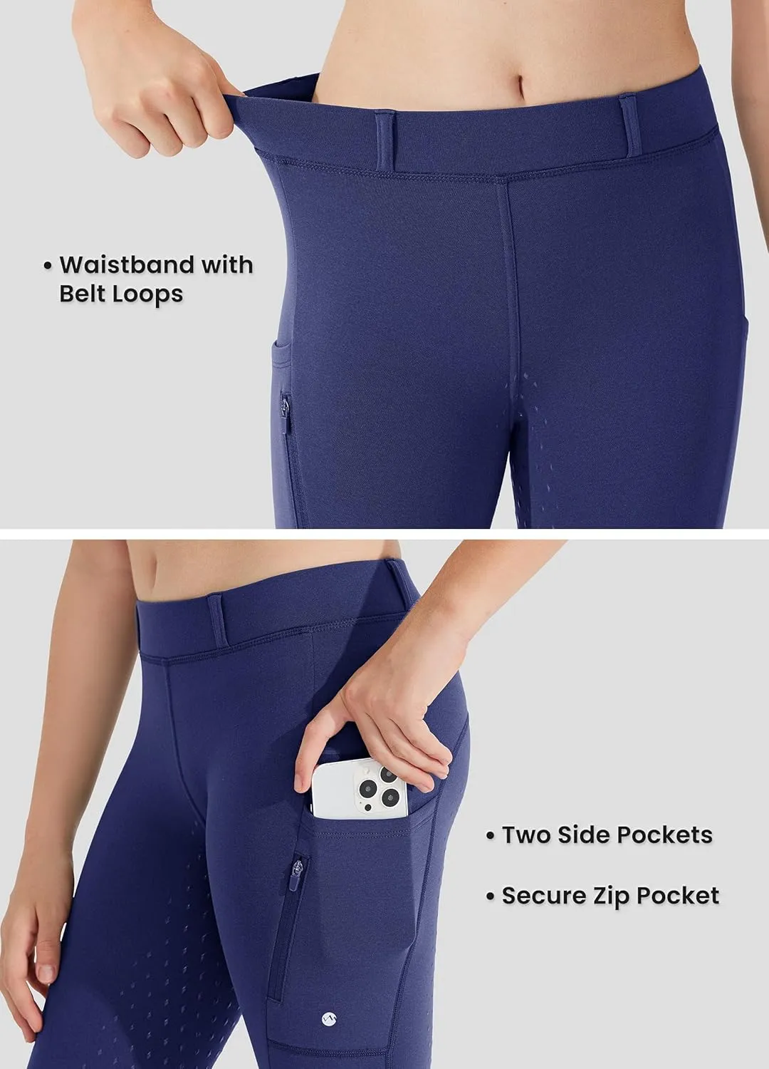Willit Girls Fleece Horse Riding Pants Equestrian Breeches Kids Winter Riding Tights Thermal Schooling Tights
