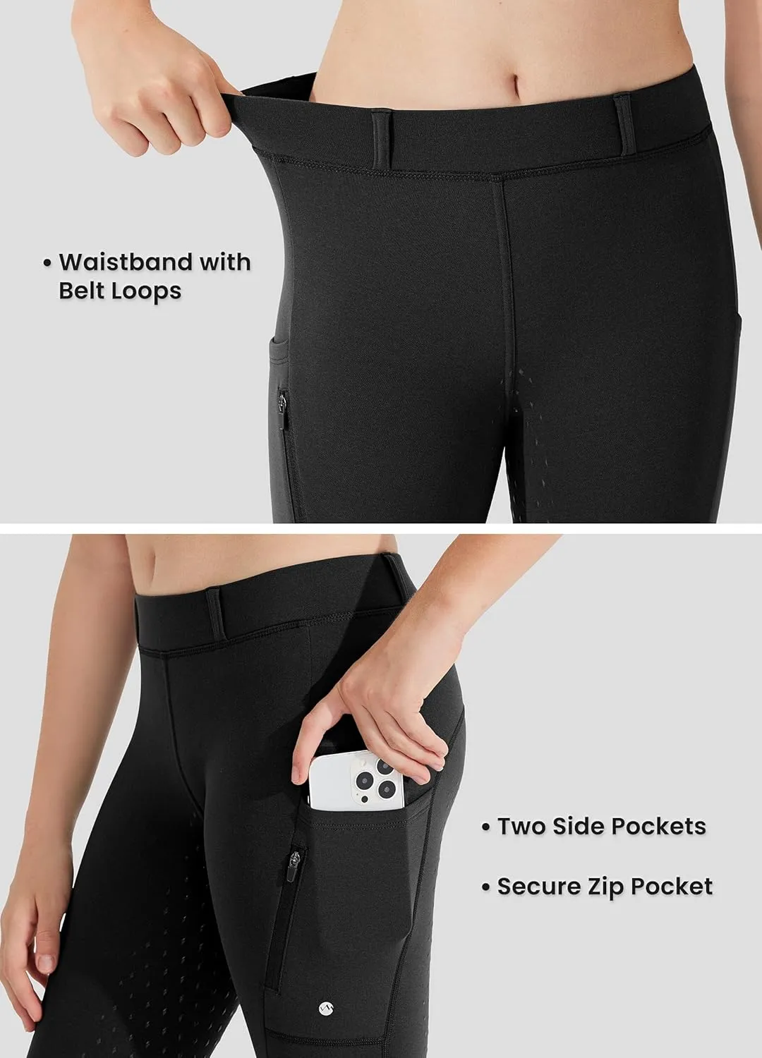 Willit Girls Fleece Horse Riding Pants Equestrian Breeches Kids Winter Riding Tights Thermal Schooling Tights