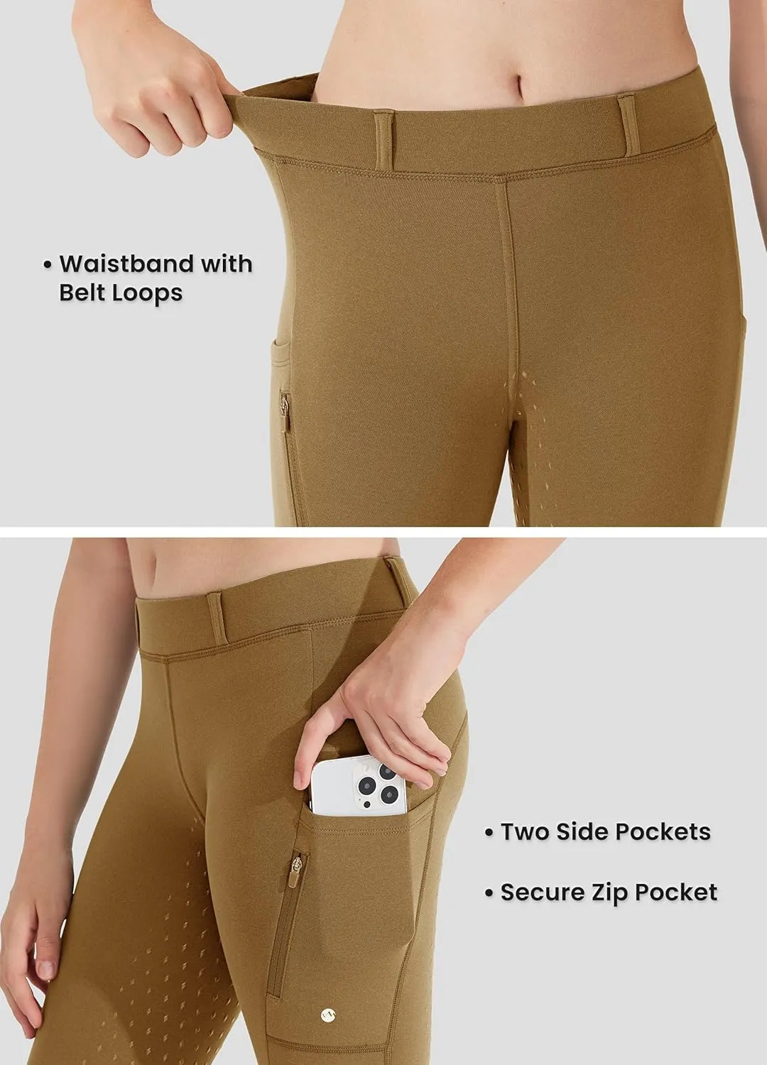 Willit Girls Fleece Horse Riding Pants Equestrian Breeches Kids Winter Riding Tights Thermal Schooling Tights