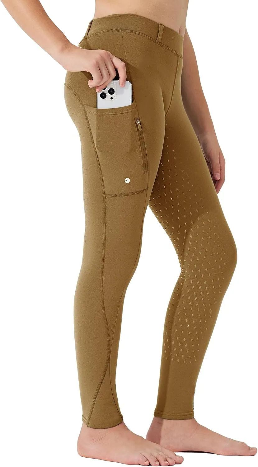 Willit Girls Fleece Horse Riding Pants Equestrian Breeches Kids Winter Riding Tights Thermal Schooling Tights