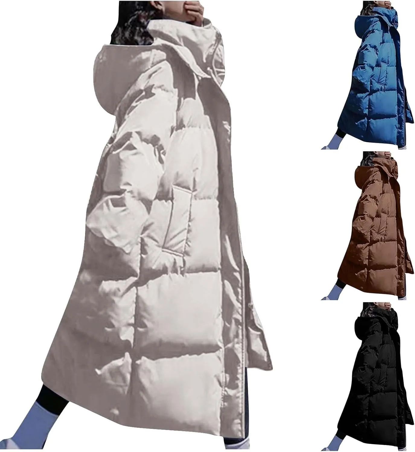 Winter Parkas for Women, Women's Winter Hooded Coat Waterproof Warm Long Puffer Jacket Parka Down Padded Jacket Coat