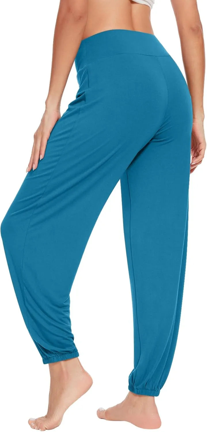 WiWi Women's Yoga Pants Stretchy Joggers Pant with Drawstring Comfy Lounge Viscose from Bamboo Bottoms S-XXL