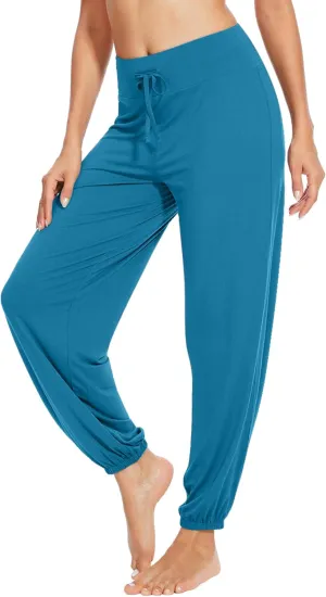 WiWi Women's Yoga Pants Stretchy Joggers Pant with Drawstring Comfy Lounge Viscose from Bamboo Bottoms S-XXL