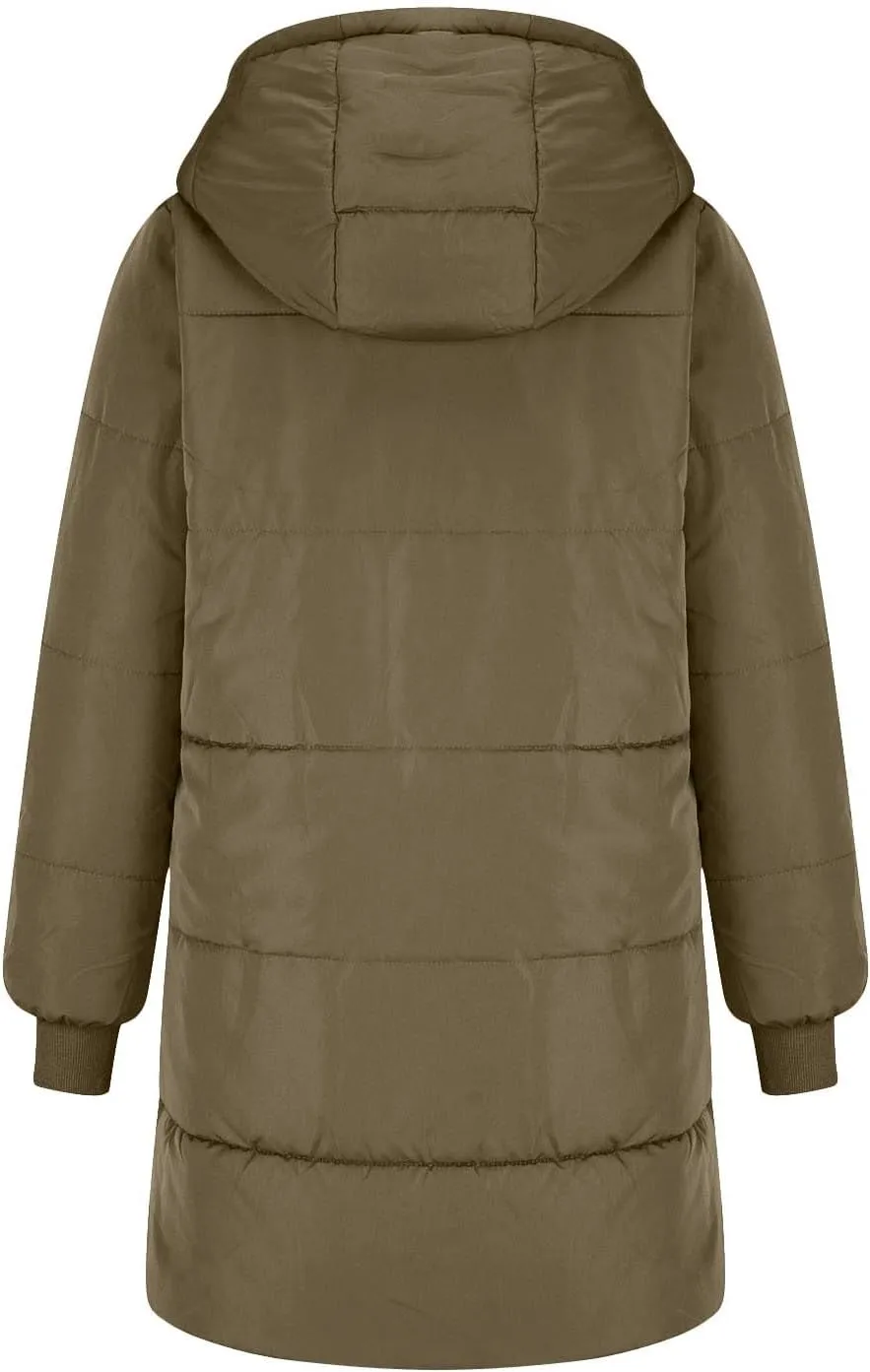 Women 2024 Winter Sherpa Lined Long Hooded Jackets Long Sleeve Button Down Shearling Fluffy Coats Trendy Outerwear