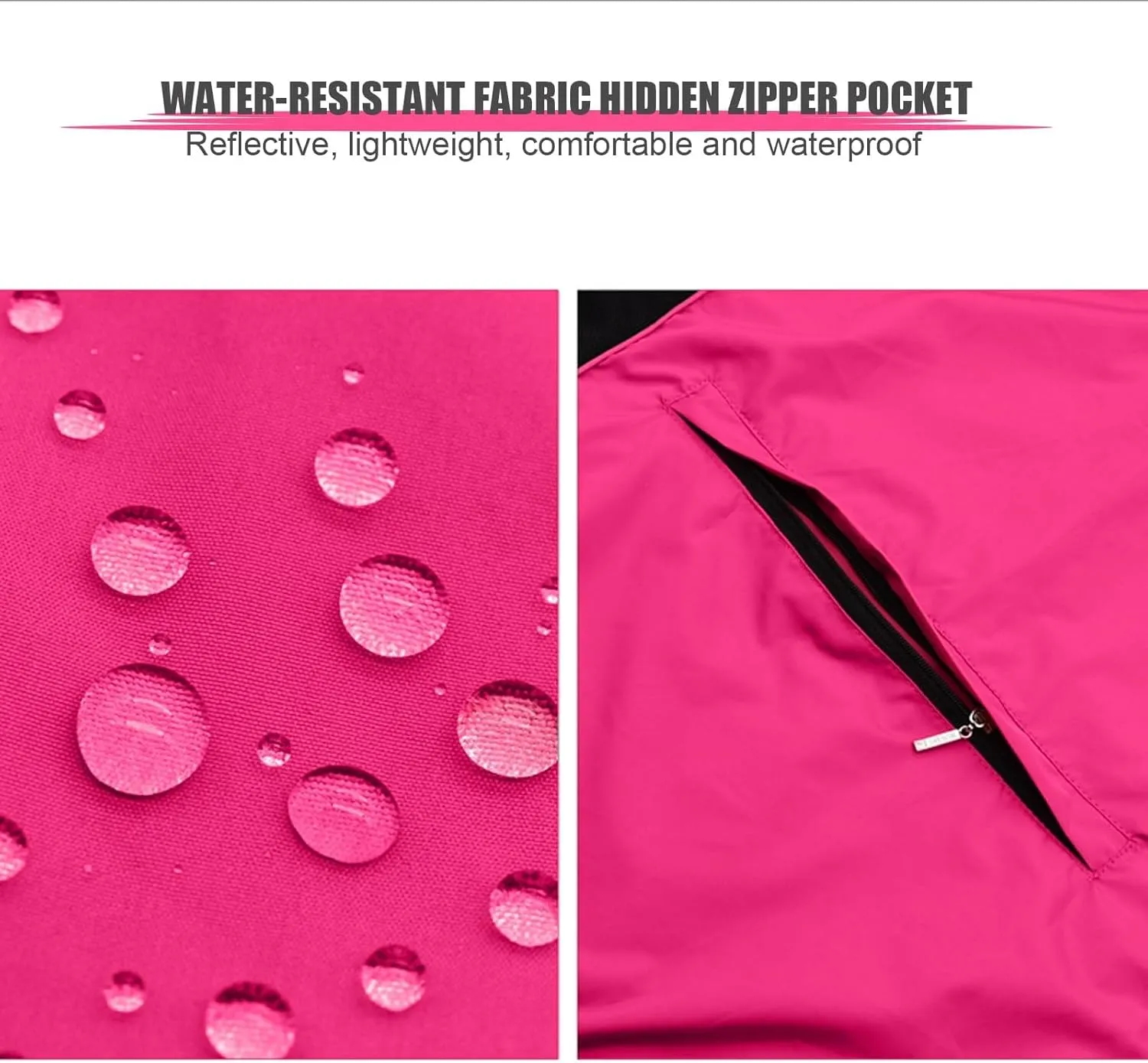 Women Breathable Cycling Rain Jackets, Full-Length Zipper High Visibility long sleeve
