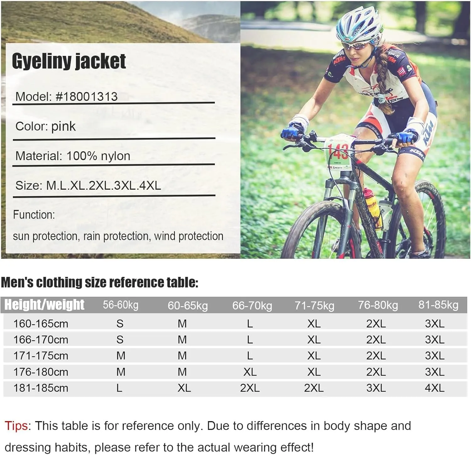 Women Breathable Cycling Rain Jackets, Full-Length Zipper High Visibility long sleeve