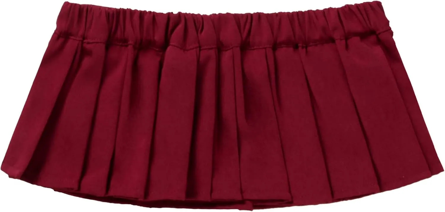 Women Micro Pleated Miniskirts Elastic Waistband Schoolgirls Cosplay Mini Skirts Fancy Clubwear
