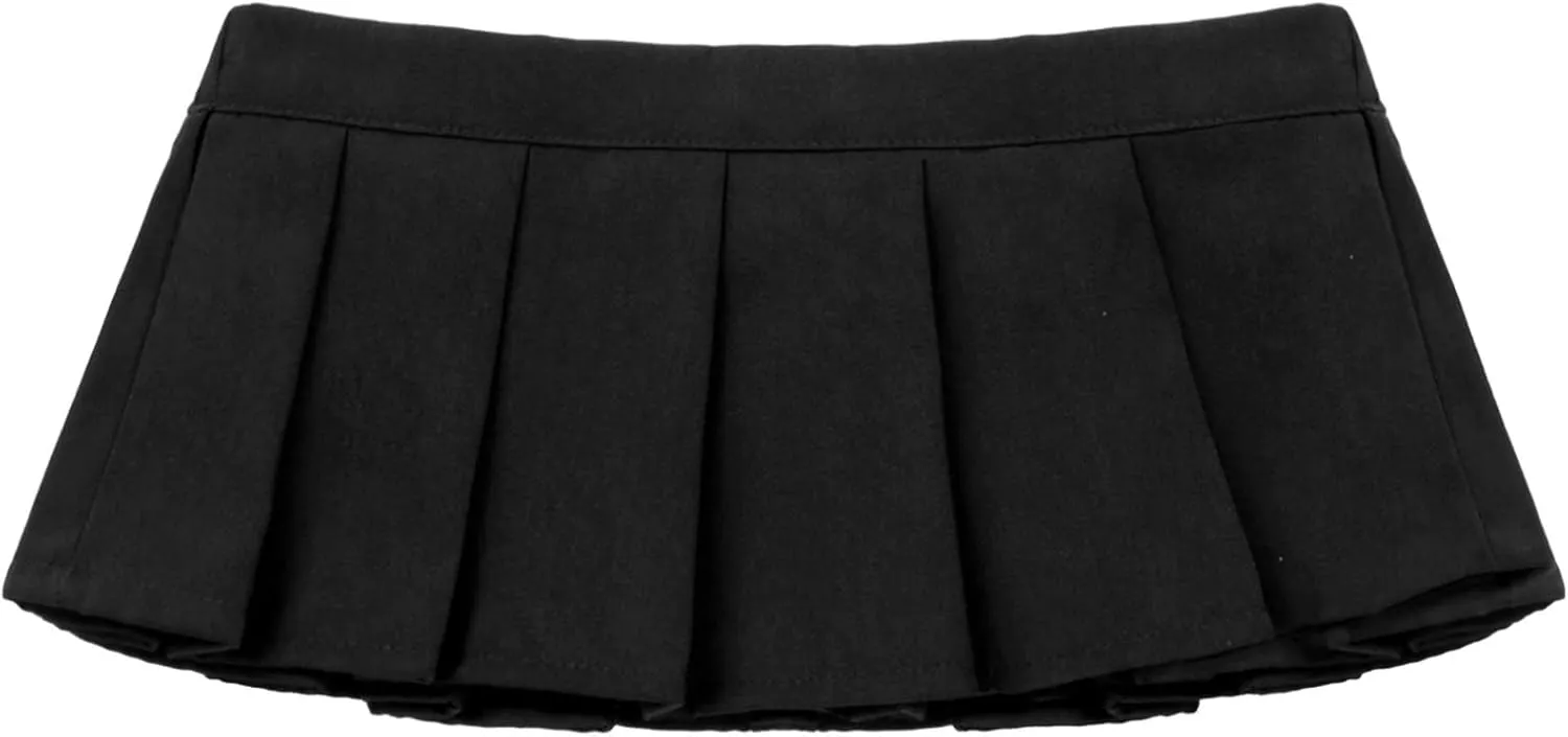 Women Micro Pleated Miniskirts Elastic Waistband Schoolgirls Cosplay Mini Skirts Fancy Clubwear