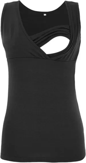Women Sleeveless Nursing Tank Tops Maternity Breastfeeding Shirts V Neck Casual Blouses Tee Shirt for Nursing