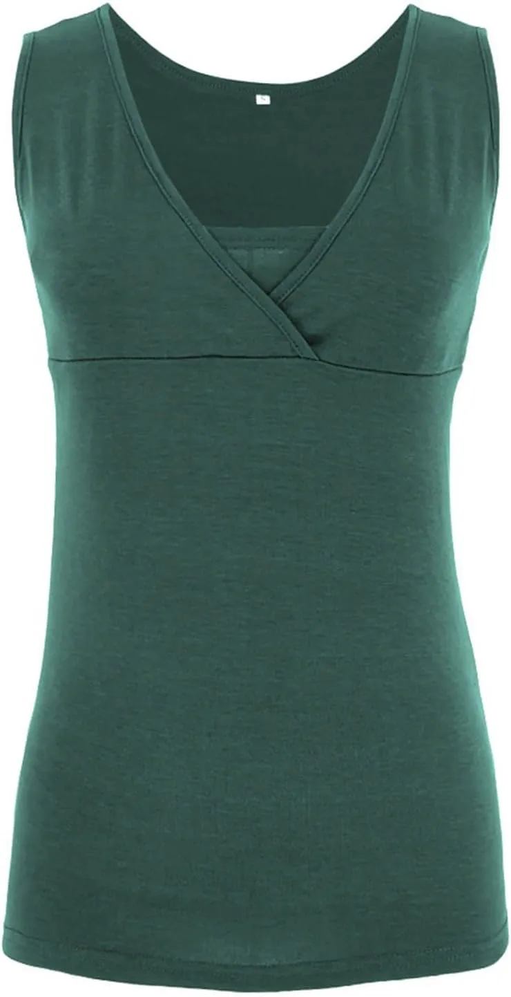 Women Sleeveless Nursing Tank Tops Maternity Breastfeeding Shirts V Neck Casual Blouses Tee Shirt for Nursing