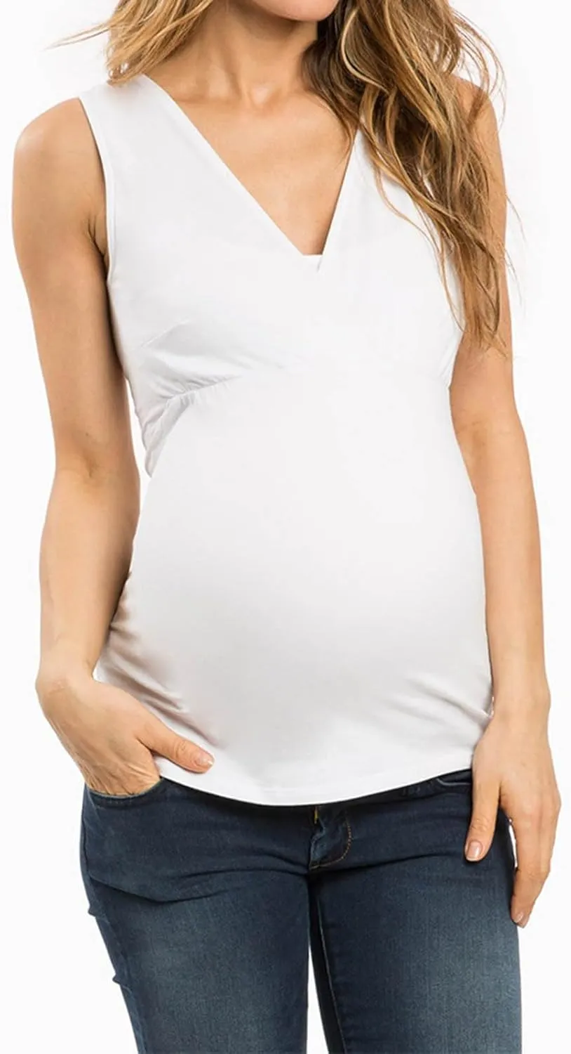 Women Sleeveless Nursing Tank Tops Maternity Breastfeeding Shirts V Neck Casual Blouses Tee Shirt for Nursing