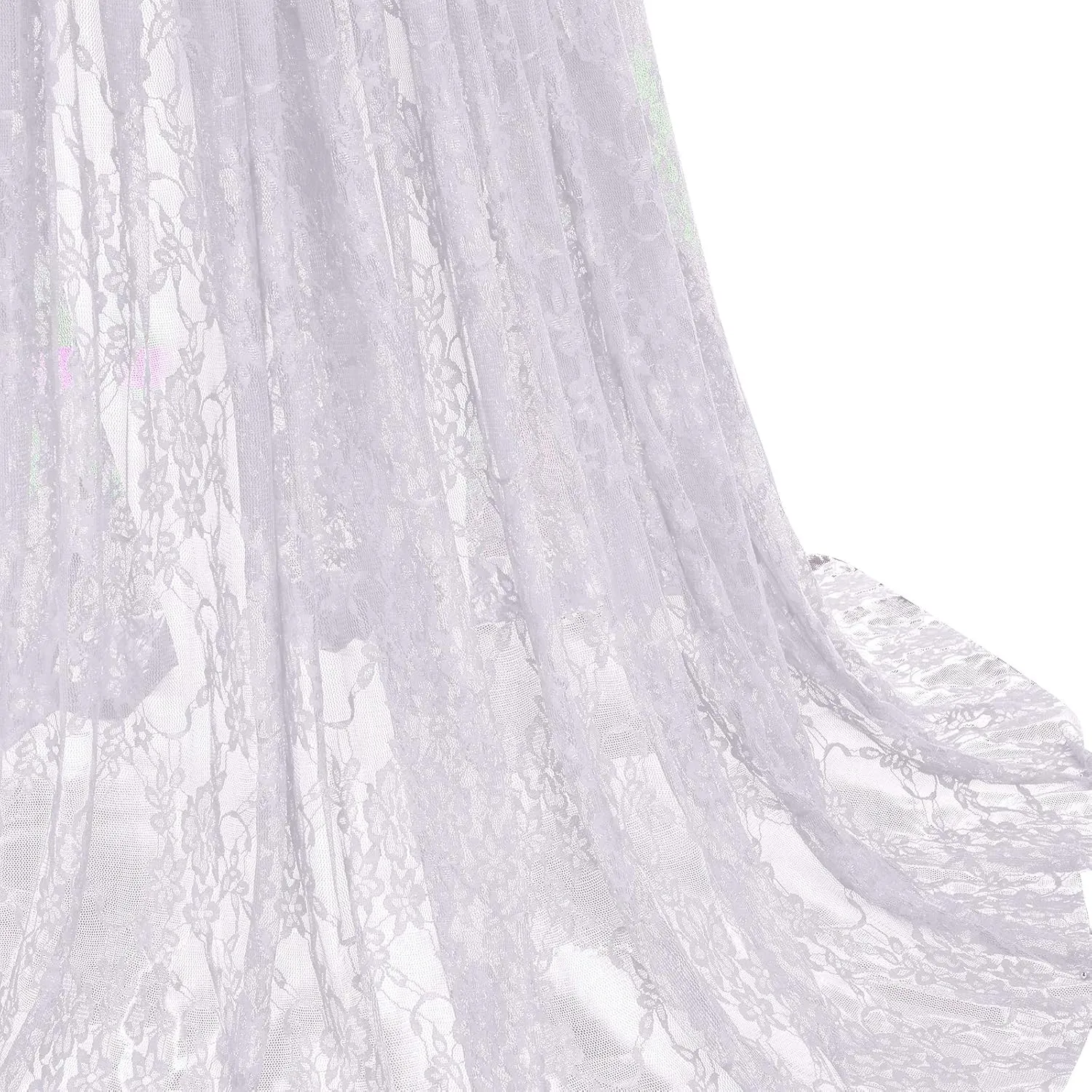 Women Spaghetti Strap Ruffle Floral Lace Maternity Dress for Photography Mermaid Off Shoulder Maternity Dress for Baby Shower