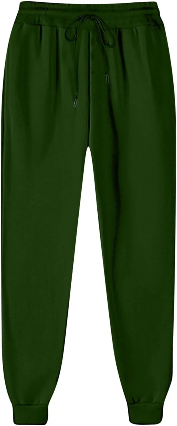 Women Sweatpants Lounge High Waisted Jogger Sweat Pants Baggy Drawstring Elastic Straight Leg Bottoms Trousers