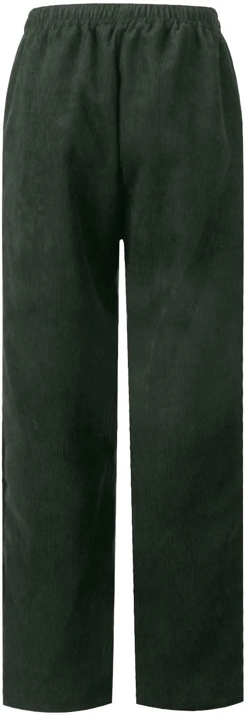 Women's Corduroy Pants Casual Drawstring Elastic High Waist Straight Leg Bottoms Fall Winter Comfy Trousers
