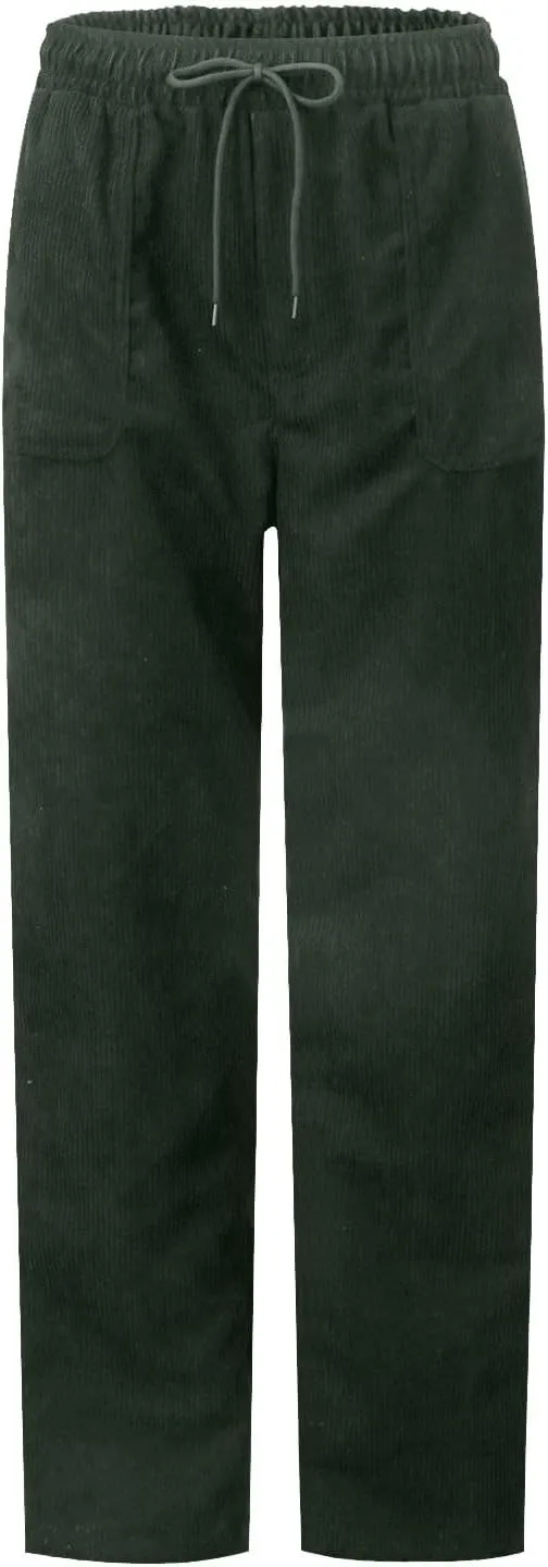 Women's Corduroy Pants Casual Drawstring Elastic High Waist Straight Leg Bottoms Fall Winter Comfy Trousers
