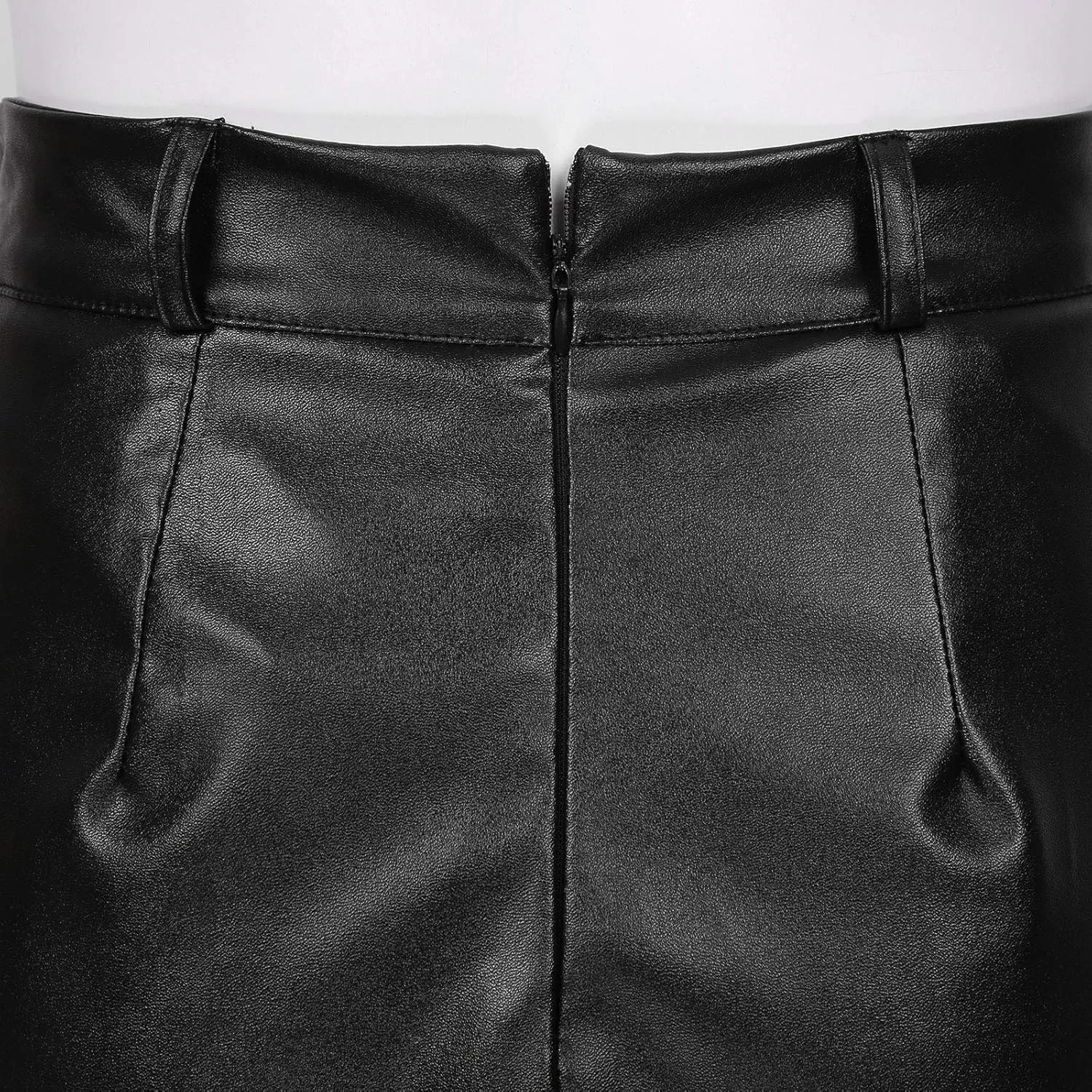 Women's Faux Leather Pleated Solid Short Mini Skirt Club Party Skirts Clubwear