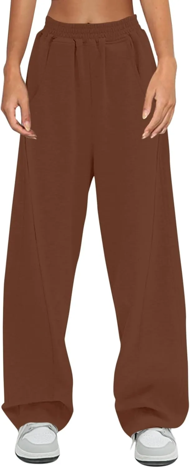 Women's High Waisted Baggy Sweatpants Workout Active Joggers Lounge Bottoms Casual 2024 Trendy Sweat Pant Plus Size