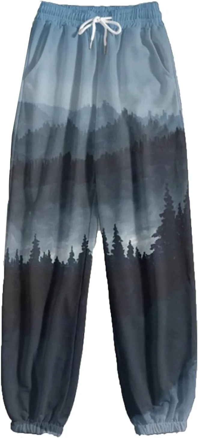 Women's High Waisted Sweatpants Workout Active Joggers Pants Baggy Lounge Bottoms Tie Dye Print Cargo Pants Pocket