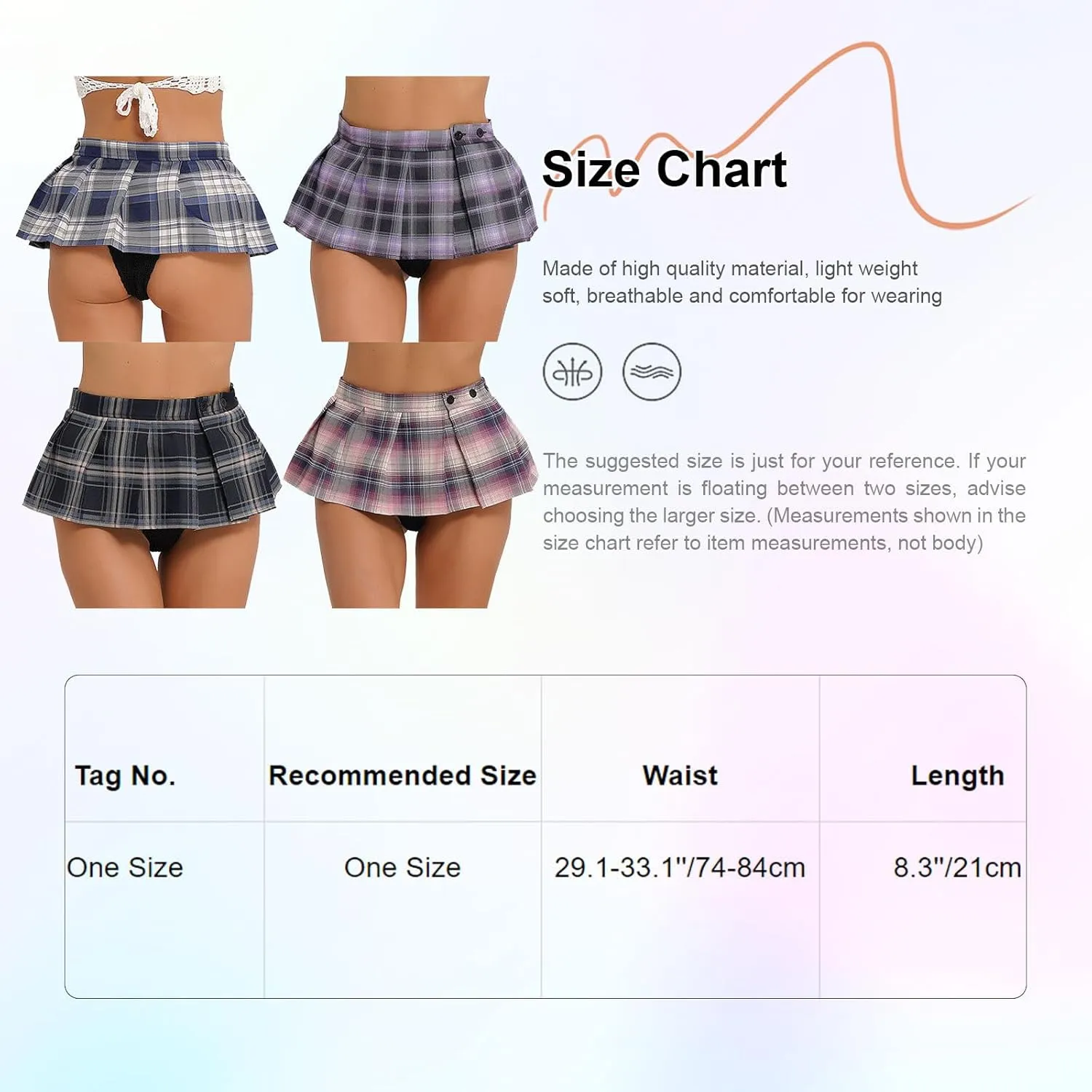 Women's Schoolgirl Skirt Role Play Costume Sexy Mini Plaid Pleated Skirt Clubwear