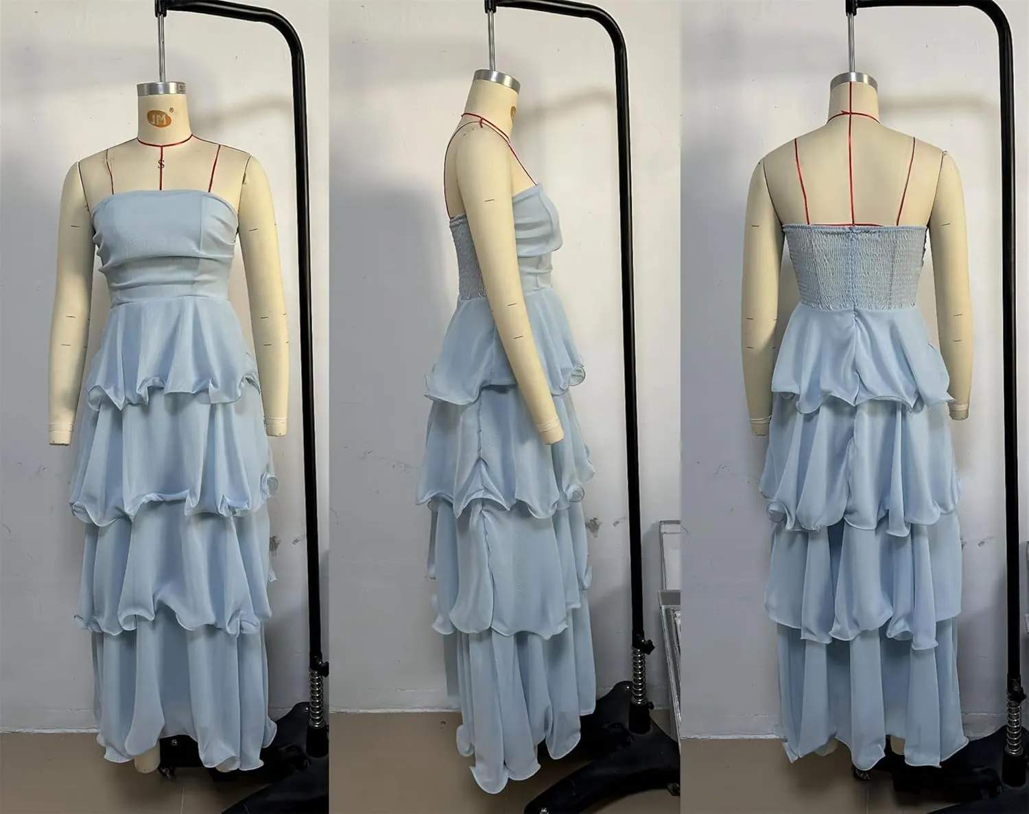 Womens Sexy Off Shoulder Ruffles Ruched Bodycon Party Clubwear Tiered Solid Dress