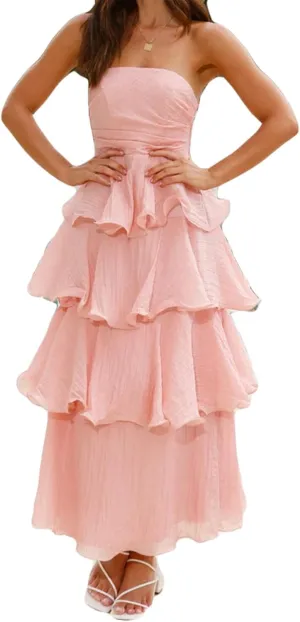 Womens Sexy Off Shoulder Ruffles Ruched Bodycon Party Clubwear Tiered Solid Dress