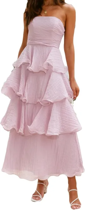 Womens Sexy Off Shoulder Ruffles Ruched Bodycon Party Clubwear Tiered Solid Dress