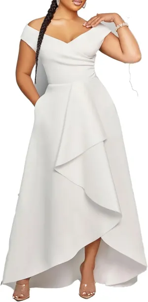 Womens Sexy Sleeveless Deep V Neck Solid Bodycon Ruffles Party Clubwear Prom Dress